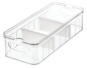Prozirna kutija za odlaganje s poklopcem i 3 pretinca iDesign, 38 x 16 cm