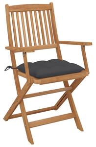 VidaXL Sklopive vrtne stolice s jastucima 6 kom od bagremovog drva