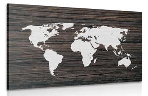 Slika zemljovid svijeta na drvu