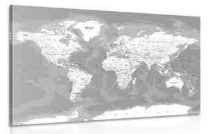 Slika stilski crno-bijeli zemljovid svijeta