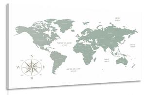 Slika decentni zemljovid svijeta u zelenom dizajnu