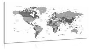 Slika zemljovid svijeta s crno-bijelim daškom