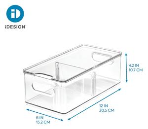 Prozirna kutija za odlaganje s poklopcem iDesign The Home Edit, 30,5 x 15,2 cm