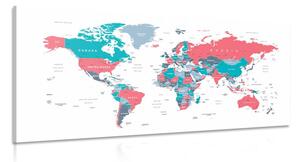 Slika zemljovid svijeta s pastelnim daškom