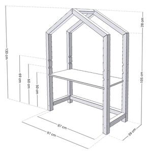 Drveni stol-kućica s bež pločom Benlemi Stolly 97 x 133 cm