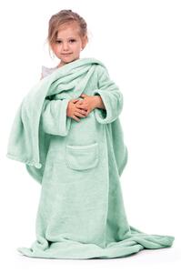Zelena dječja deka s rukavima DecoKing Lazykids