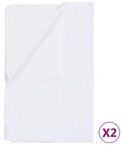 VidaXL Vodootporne presvlake za madrac 2 kom pamučne 70x140 cm bijele