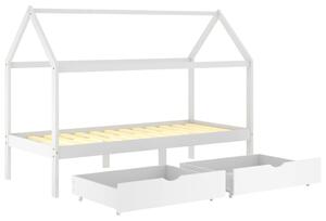 Okvir za dječji krevet s ladicama bijeli 90x200 cm od borovine