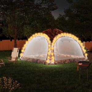 VidaXL Šator za zabave s 4 bočna zida LED 3,6 x 3,6 x 2,3 m maskirni