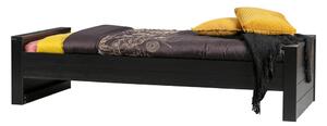Crni krevet od borovog drveta DRVO Dennis, 90 x 200 cm
