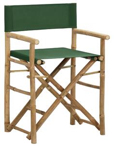 VidaXL Sklopive redateljske stolice od bambusa i tkanine 2 kom zelene