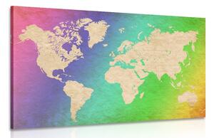 Slika pastelni zemljovid svijeta