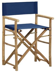 VidaXL Sklopive redateljske stolice od bambusa i tkanine 2 kom plave