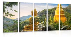 5-dijelna slika pogled na zlatog Buddhu