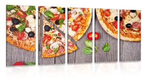 5-dijelna slika pizza