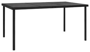 VidaXL Vrtni stol sa staklenom pločom crni 150 x 90 x 74 cm čelični