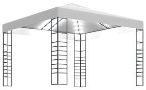 VidaXL Vrtni šator s LED svjetlosnim trakama 3 x 3 m bijeli