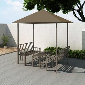 VidaXL Vrtni paviljon sa stolom 2,5 x 1,5 x 2,4 m smeđe-sivi 180 g/m²