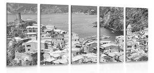 5-dijelna slika crno-bijela obala Italije