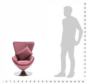 VidaXL Okretna jajolika stolica s jastukom ružičasta baršunasta