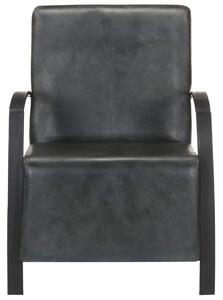 VidaXL Fotelja od prave kože pohabana siva