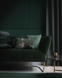 Zeleni baršunasti jastuk s cvjetnim uzorkom Velvet Atelier Bodegon, 50 x 35 cm
