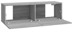 8-dijelni set TV ormarića sivog sonome konstruirano drvo