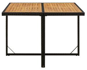 VidaXL Vrtni stol crni 109 x 107 x 74 cm od poliratana i drva bagrema