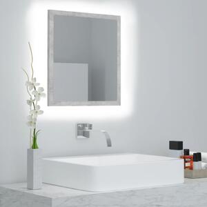 VidaXL LED kupaonsko ogledalo siva boja betona 40 x 8,5 x 37 cm drveno