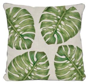 Bež jastuk s motivom lista Monstery Really Nice Things Monstera Leaf Motiv, 45 x 45 cm
