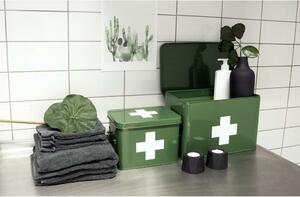 Zelena metalna kutija za lijekove PT LIVING White Cross