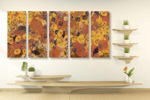 5-dijelna slika apstrakcija inspirirana G. Klimtom