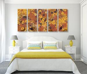 5-dijelna slika apstrakcija inspirirana G. Klimtom