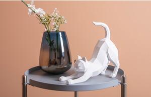Mat bijeli kip PT LIVING Origami Stretching Cat, visina 30,5 cm