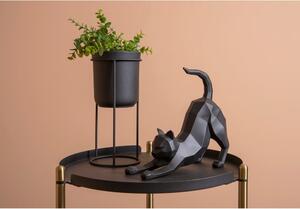 Mat crni kip PT LIVING Origami Stretching Cat, visina 30,5 cm