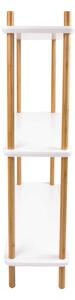 Bijeli regal s bambusovim nogama Leitmotiv Cabinet Simplicity, 80 x 82,5 cm