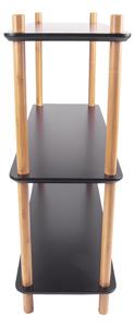 Crni regal s bambusovim nogama Leitmotiv Cabinet Simplicity, 80 x 82,5 cm