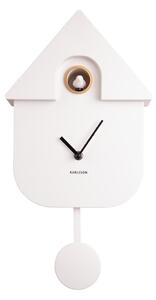 Bijeli zidni sat s klatnom Karlsson Modern Cuckoo, 21,5 x 41,5 cm