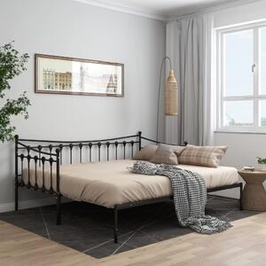 VidaXL Okvir za krevet na razvlačenje crni metalni 90 x 200 cm