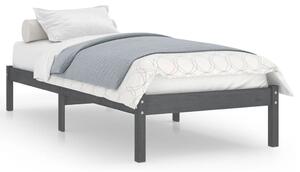 Okvir za krevet od borovine sivi 90 x 190 cm UK jednokrevetni