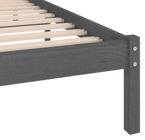 Okvir za krevet od borovine sivi 90 x 190 cm UK jednokrevetni