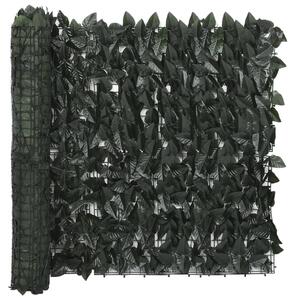 VidaXL Balkonski zastor s tamnozelenim lišćem 500 x 75 cm