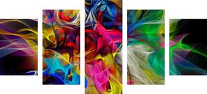 5-dijelna slika apstraktni šareni kaos