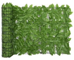 VidaXL Balkonski zastor sa zelenim lišćem 600 x 75 cm