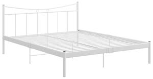Okvir za krevet bijeli od metala i šperploče 140 x 200 cm