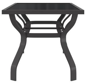 Vrtni stol sivo-crni 180 x 80 x 70 cm od čelika i stakla