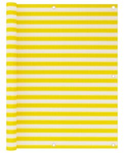 VidaXL Balkonski zastor žuto-bijeli 120 x 600 cm HDPE