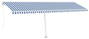 VidaXL Samostojeća tenda na ručno uvlačenje 600 x 300 cm plavo-bijela