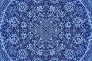 Tapeta ukrasna Mandala s čipkom u plavoj boji - 150x100