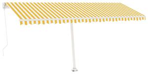 VidaXL Samostojeća tenda na ručno uvlačenje 500 x 300 cm žuto-bijela
